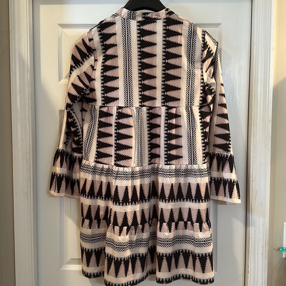 Dusty pink, black & cream dress XL - Picture 2 of 6